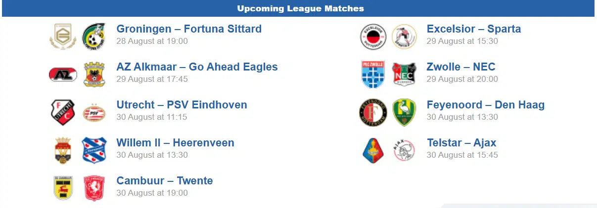 voetbal eredivisie